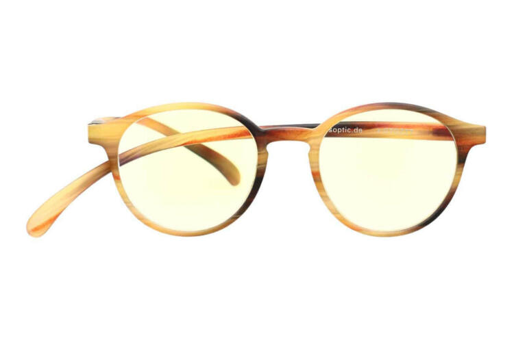 Klammeraffe-Reading-Glasses-No12-Blue-Filter-Horn No. 12 60% horn