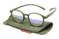 Klammeraffen-Lesebrille-No12-Blaufilter-olive-etui No. 12 60% Olive