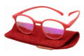 Klammeraffen-Lesebrille-No12-Blaufilter-red-etui No. 12 60% Red