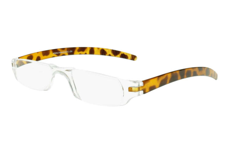 newsoptic-no25-demi-amber Reading glasses New's Optic No. 25 demi amber side Product image