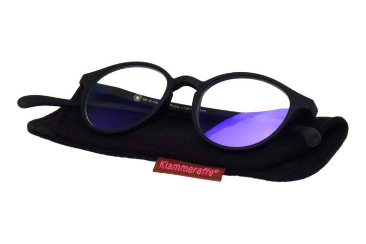 Blaufilter-Lesebrille-Klammeraffe-12-auf-Etui-black No. 12 60% Schwarz