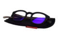 Reading glasses with blue light filter Klammeraffe no. 14 black mud Product image on case