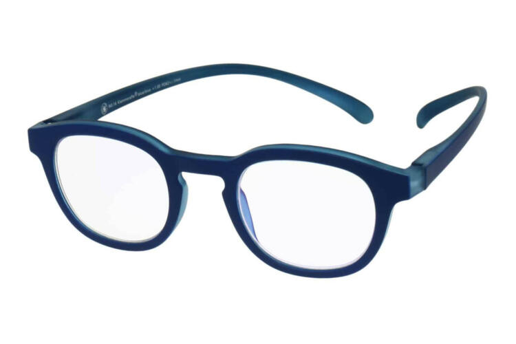 Blaufilter-Lesebrille-Klammeraffe-14-offen-frontal-blue-blue Lesebrille Klammeraffe no. 14 blue Produktbild side