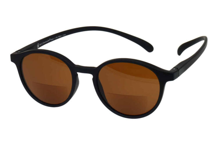 Sonnenlesebrille-bifokal-Klammeraffe-12-offen-frontal-black No. 12 bifokal Black