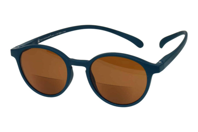 Sonnenlesebrille-bifokal-Klammeraffe-12-offen-frontal-petrol No. 12 bifokal Petrol