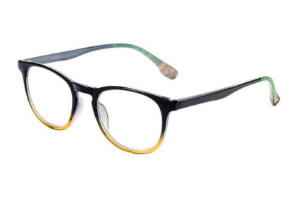 Lesebrille Victoria Collection Miami schwarz-orange seitlich