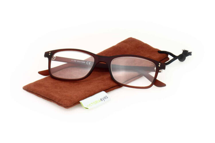 vic-messina-brown-3 Reading glasses Victoria Collection Messina brown on case