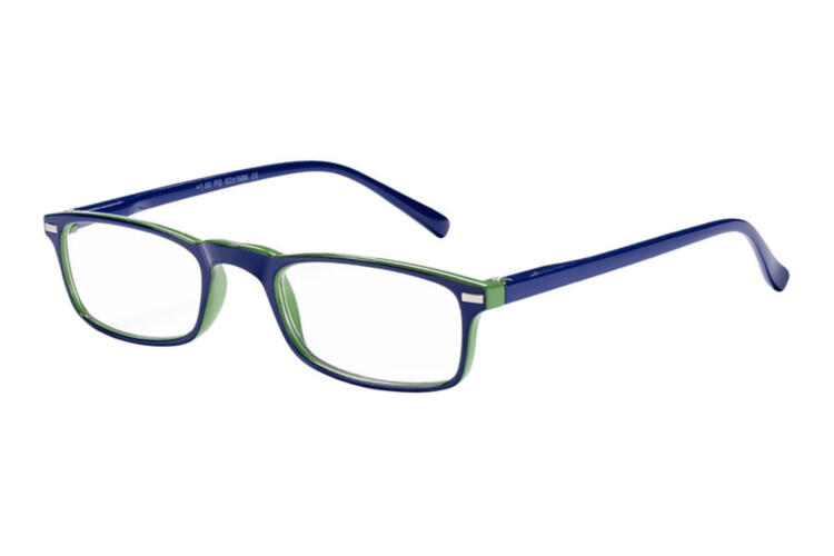 Reading glasses Victoria Collection Evelyn blue green sideways