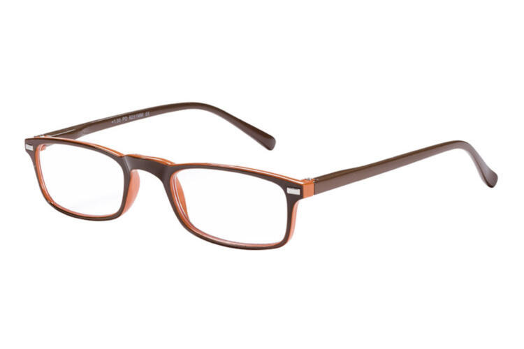 vic_evelyn_brownOrange_45_21 Reading glasses Victoria Collection Evelyn brown orange lateral