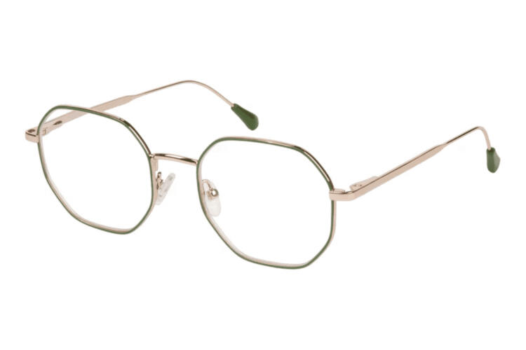 I Need You Lesebrille Yoko grün gold Produktbild seitlich I Need You Lesebrille Yoko grün gold Produktbild seitlich