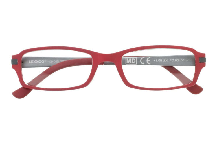 Lesebrille LEXXOO 4240 Rot Grau geschlossen Lesebrille LEXXOO 4240 Rot Grau geschlossen