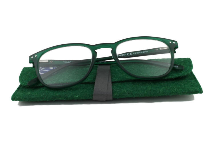 INY-G65100 with case Reading glasses I Need You Tailor dark green with case