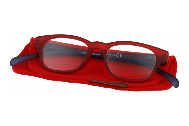 KLA-03-REDBLUE mit Etui Lesebrille Klammeraffe 03 red blue mit Etui
