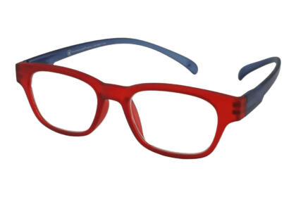 Lesebrille Klammeraffe 03 red blue seitlich