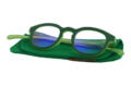 KLA-14BLAUFILTER-GREEN-GREEN with case Blue light filter glasses Klammeraffe 14 Green with case