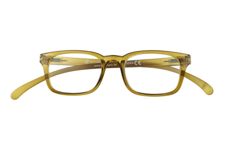 11-golden-green-frontal Reading glasses Klammeraffe No. 11 golden green frontal