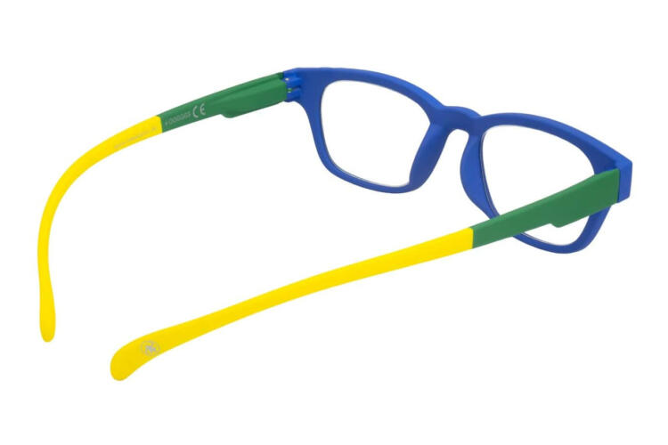 Klammeraffe reading glasses No. 03 blue-green-yellow inside Reading glasses Klammeraffe No. 03 blue-green-yellow inside