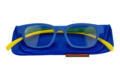 Klammeraffe reading glasses No. 03 blue-green-yellow with case Reading glasses Klammeraffe No. 03 blue-green-yellow with case