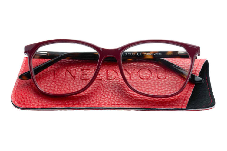 Reading glasses I Need You Donna wine red with case Reading glasses I Need You Donna wine red with case