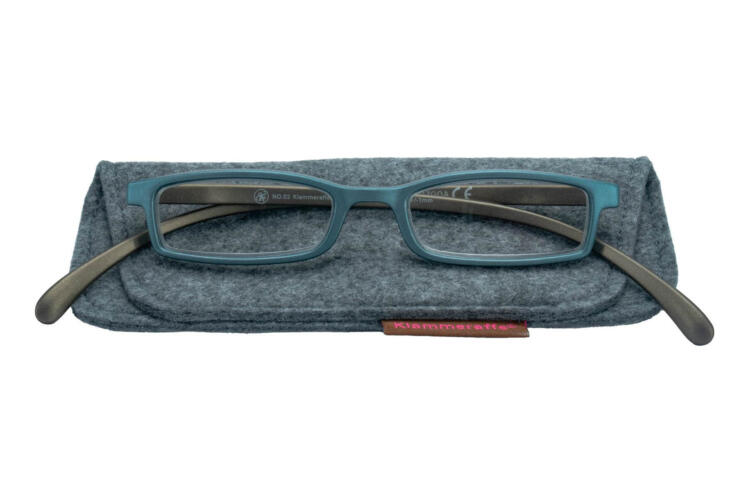 Reading glasses Klammeraffe 02 petrol-brown with case