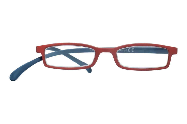 Lesebrille Klammeraffe 02 red-blue frontal Lesebrille Klammeraffe 02 red-blue frontal