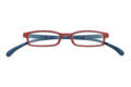 Lesebrille Klammeraffe 02 red-blue geschlossen Lesebrille Klammeraffe 02 red-blue geschlossen