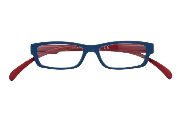 Lesebrille Klammeraffe 04 blue-red geschlossen Lesebrille Klammeraffe 04 blue-red geschlossen