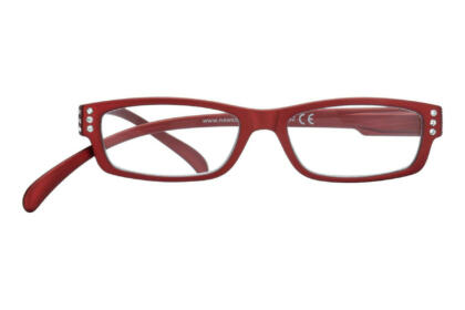 Reading glasses Klammeraffe 05 red-strass frontal Reading glasses Klammeraffe 05 red-strass frontal