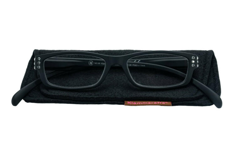 Lesebrille Klammeraffe No. 05 schwarz-strass mit-etui Lesebrille Klammeraffe No. 05 schwarz-strass mit-etui