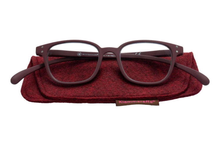 Reading glasses Klammeraffe No. 10 burgundy with case Reading glasses Klammeraffe No. 10 burgundy with case