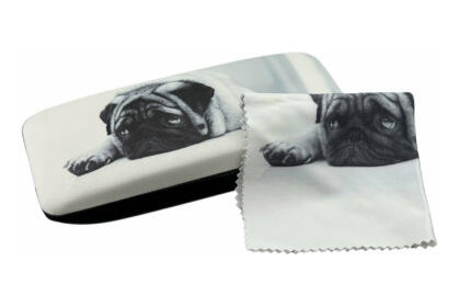 Victoria-Collection-Dogs-Mops-Etui-mit-Tuch Lesebrillen Etui Victoria Collection Mops