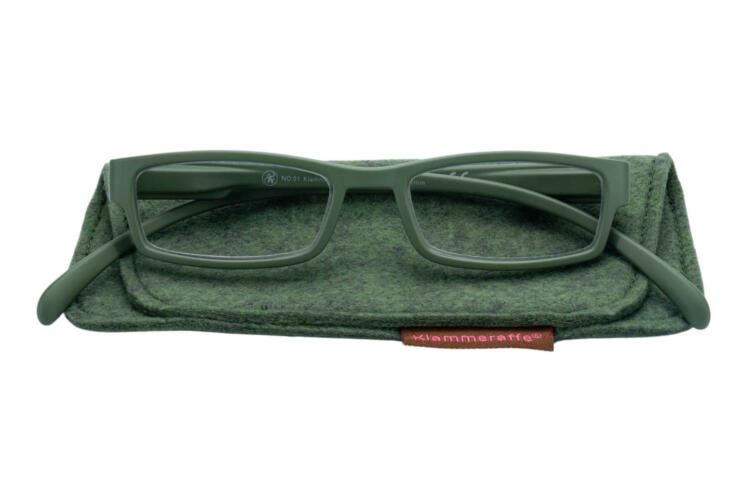 Reading glasses Klammeraffe 01 olive with case Reading glasses Klammeraffe 01 olive with case