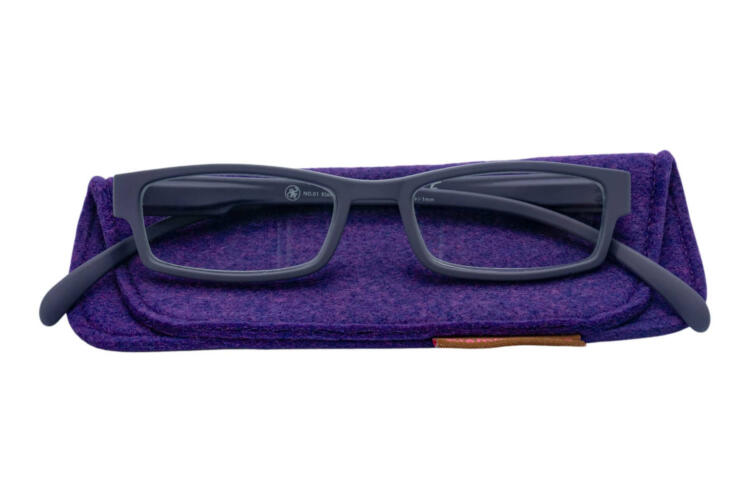 Reading glasses Klammeraffe 01 eggplant with case Reading glasses Klammeraffe 01 eggplant with case