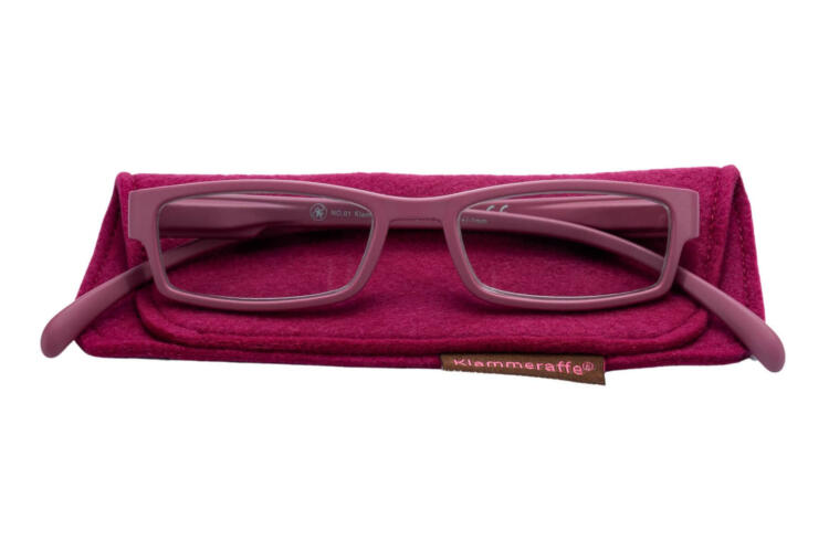 Reading glasses Klammeraffe 01 berry with case Reading glasses Klammeraffe 01 berry with case