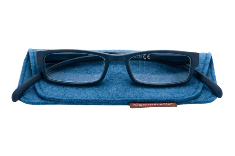 Reading glasses Klammeraffe 02 dark blue with case Reading glasses Klammeraffe 02 dark blue with case