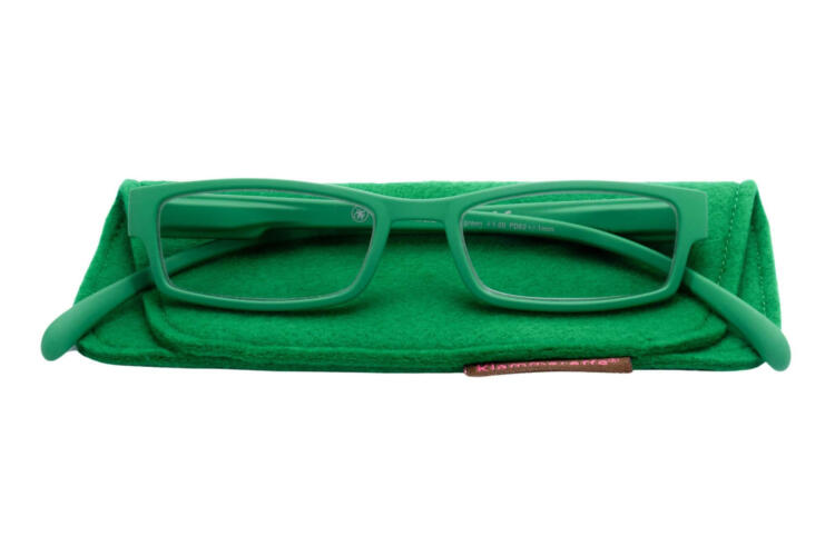 Reading glasses Klammeraffe 01 grass green with case