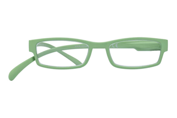 Lesebrille Klammeraffe 01 new green frontal Lesebrille Klammeraffe 01 new green frontal