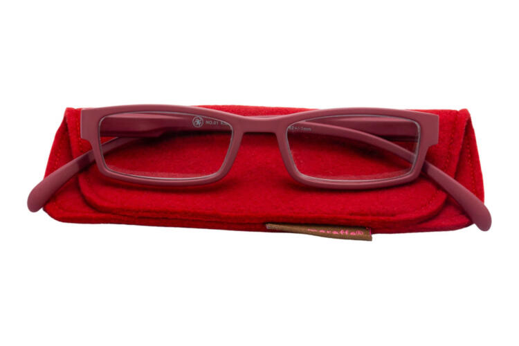 Reading glasses Klammeraffe 01 new red with case Reading glasses Klammeraffe 01 new red with case