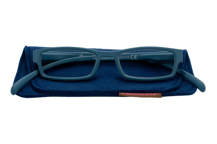 Reading glasses Klammeraffe 01 petrol with case Reading glasses Klammeraffe 01 petrol with case