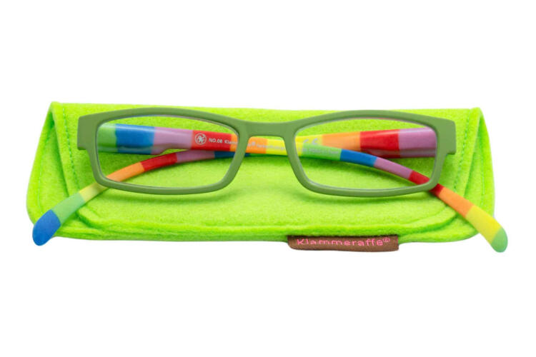 Lesebrille Klammeraffe 08 farbenfroh green mit etui Lesebrille Klammeraffe 08 farbenfroh green mit etui