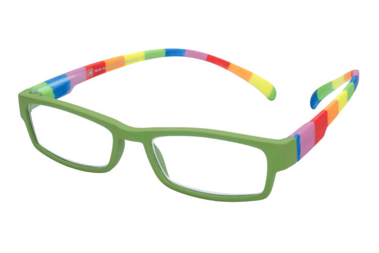 Reading glasses Klammeraffe 08 colorful green sideways