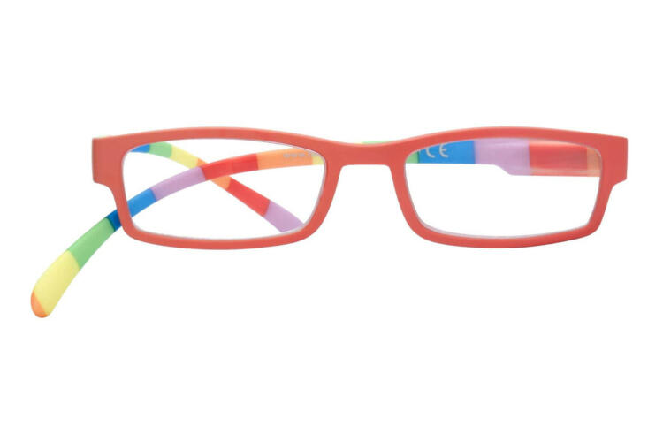 Lesebrille Klammeraffe 08 farbenfroh red frontal Lesebrille Klammeraffe 08 farbenfroh red frontal