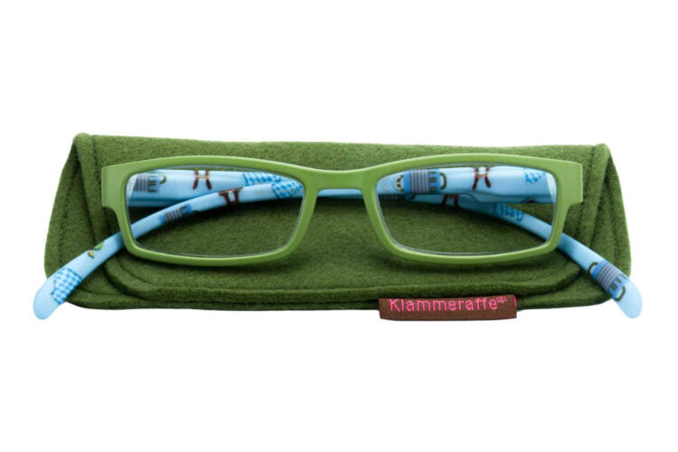 Reading glasses Klammeraffe 08 green meadow with case Reading glasses Klammeraffe 08 green meadow with case