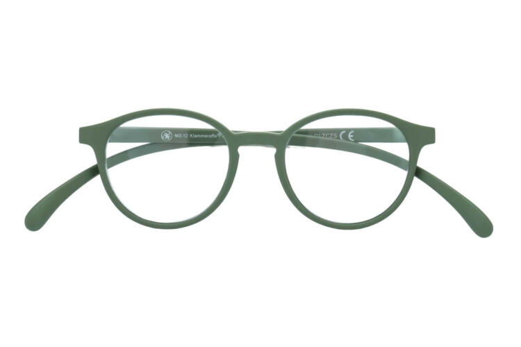 Reading glasses Klammeraffe 12 olive closed Reading glasses Klammeraffe 12 olive closed