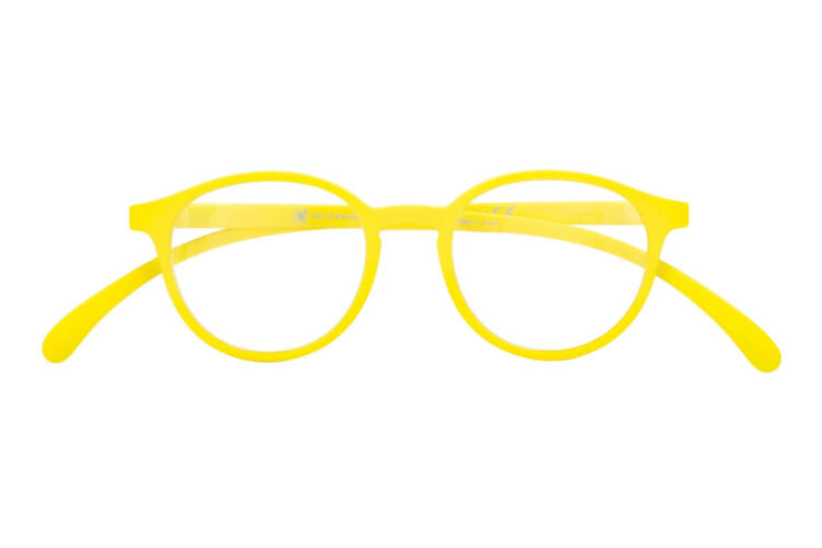 Reading glasses Klammeraffe 12 vibrant yellow closed Reading glasses Klammeraffe 12 vibrant yellow closed