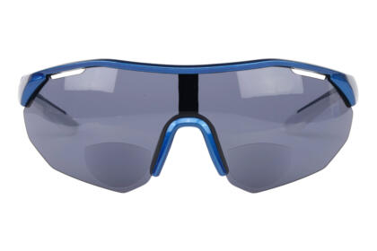 Sportbrille mit Leseteil (bifokal), blau/grau