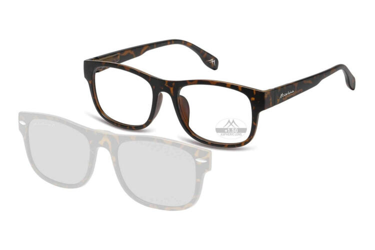 MRC1A-havanna-nur-die-Lesebrille Set: Montana MRC1, + Sonnenclip