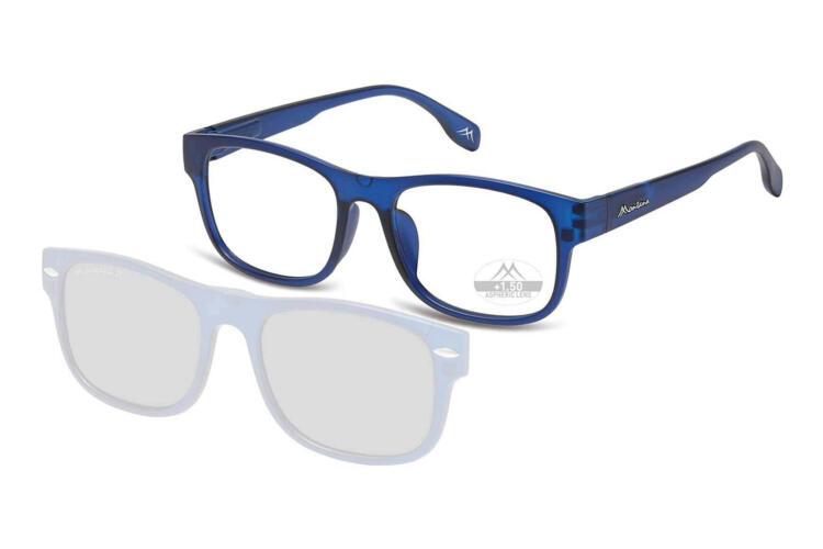 MRC1B-blau-nur-die-Lesebrille Set: Montana MRC1, + Sonnenclip
