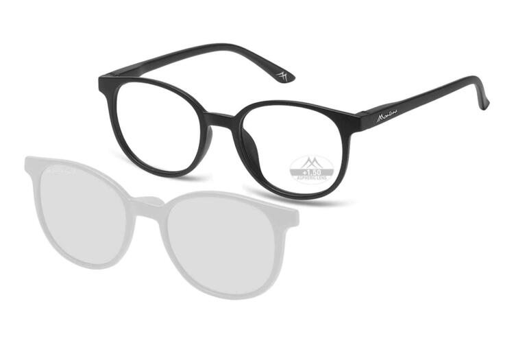 MRC2-schwarz-nur-die-Lesebrille Set: Montana MRC2, + Sonnenclip