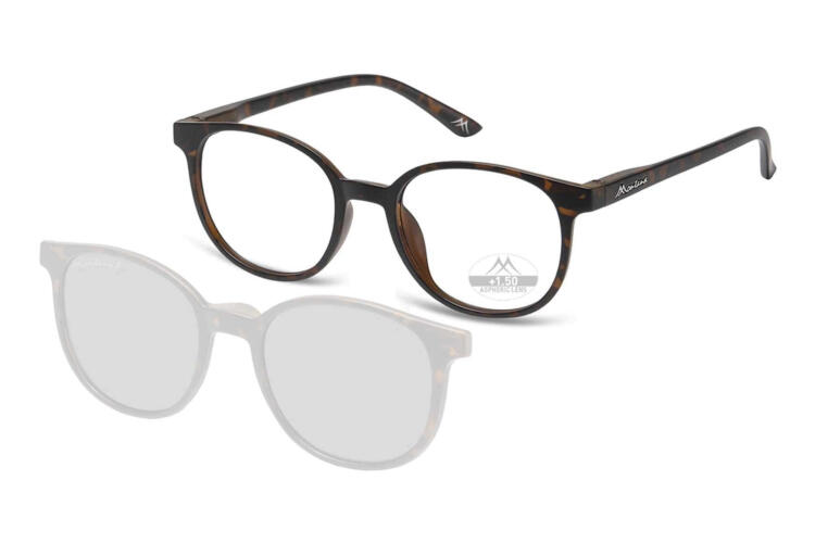 MRC2A-havanna-nur-die-Lesebrille Set: Montana MRC2, + Sonnenclip